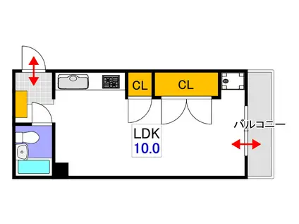 新鶴マンション(ワンルーム/2階)の間取り写真