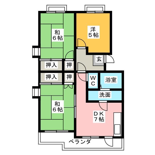 サンライフ75(3DK/2階)の間取り写真