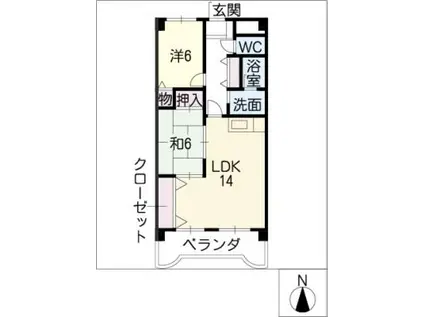 アーバンヒルズT3(2LDK/3階)の間取り写真