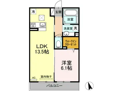 東急田園都市線 鷺沼駅 徒歩17分 3階建 築5年(1LDK/1階)の間取り写真