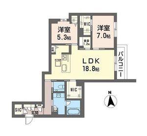 マロード(2LDK/1階)の間取り写真