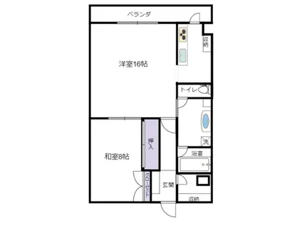 ALLEMANDE(1LDK/2階)の間取り写真