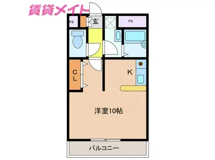 ミレニアム楠(ワンルーム/1階)の間取り写真