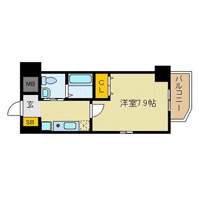 エスリード北浜(1K/7階)の間取り写真