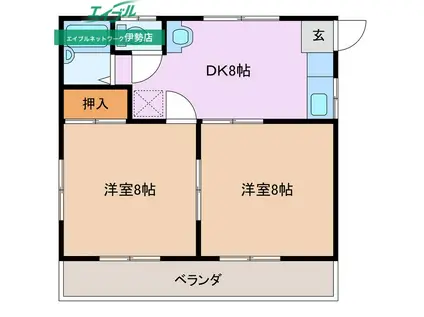 コーポ向井 5・6(2DK/2階)の間取り写真