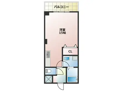 シャンテ城ヶ崎(ワンルーム/6階)の間取り写真