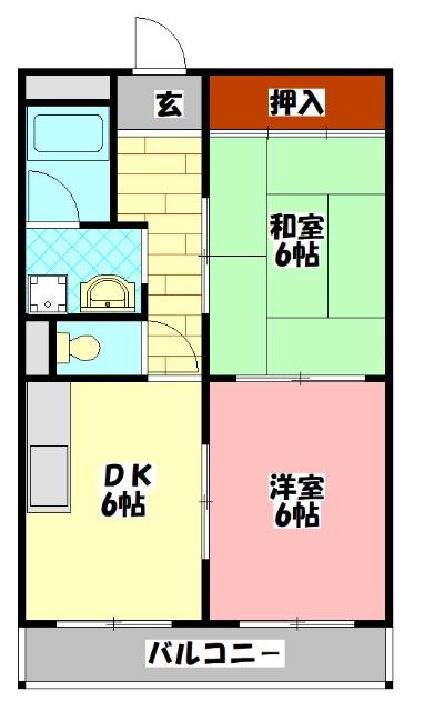 エクセル守口(2DK/3階)の間取り写真