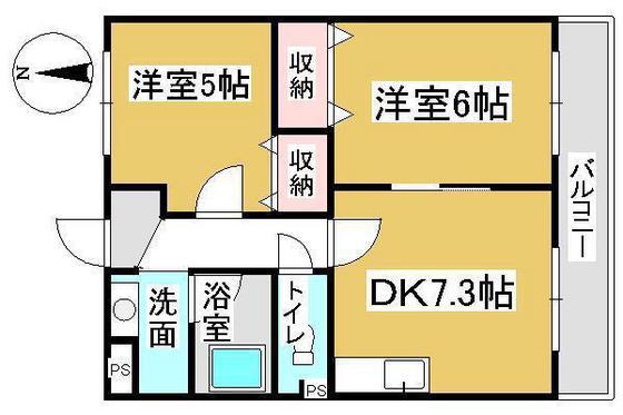 オルセーメゾンE(2DK/3階)の間取り写真