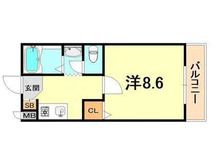 サテライト王子公園(1K/1階)の間取り写真