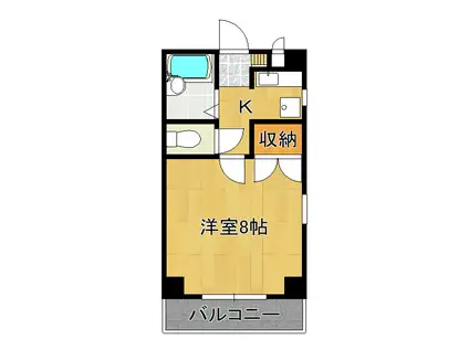 コーポハピネス(1K/2階)の間取り写真