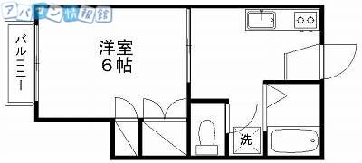 ハウスブリリアント(1K/1階)の間取り写真