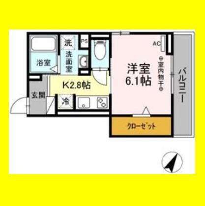 I・CUBE(1K/3階)の間取り写真