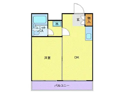 セントヒルズ恵比寿(1DK/3階)の間取り写真