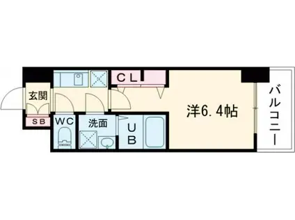 SーRESIDENCE小阪AZURE(1K/11階)の間取り写真