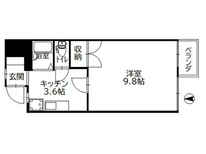 グリーンハイツII(1K/2階)の間取り写真