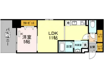神戸HARBORSIDE 萬利RESIDENCE(1LDK/5階)の間取り写真