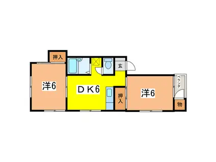 チャームハウス(2DK/2階)の間取り写真