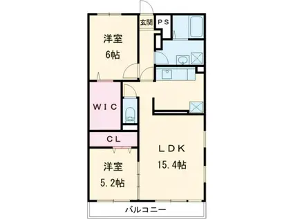 フィリアプリモ(2LDK/3階)の間取り写真