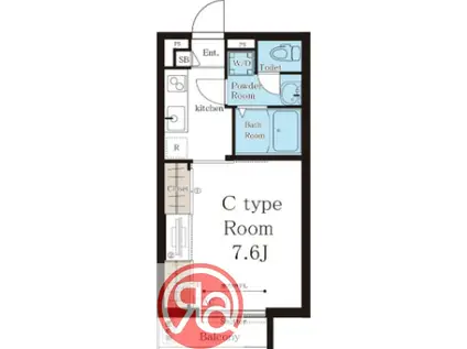 リブリ・シャルマン・パレス吉野(1K/2階)の間取り写真