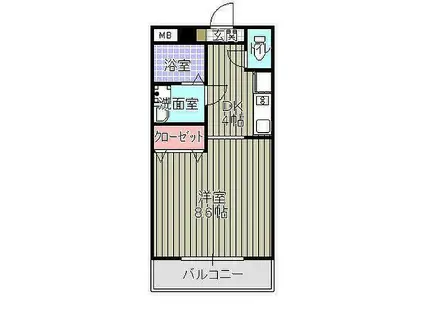 セカンドキャビン(1DK/2階)の間取り写真