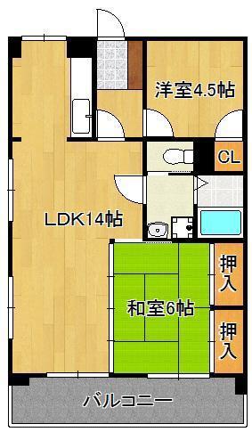 江藤ビル(2LDK/2階)の間取り写真