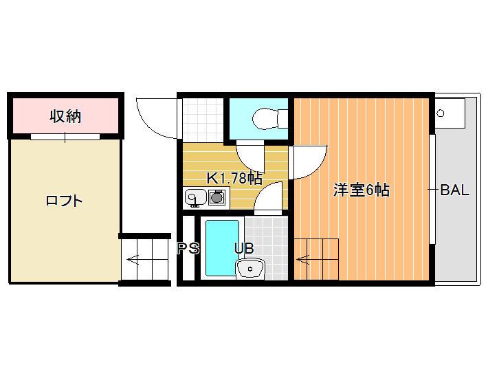 ヨーロピアン22番館(1K/1階)の間取り写真