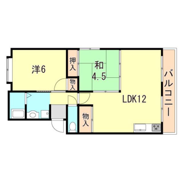 りばぁさいど多聞(2LDK/2階)の間取り写真