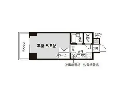 STUDIO仙台(1K/4階)の間取り写真