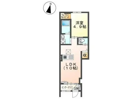 ディアドリームII(1LDK/1階)の間取り写真