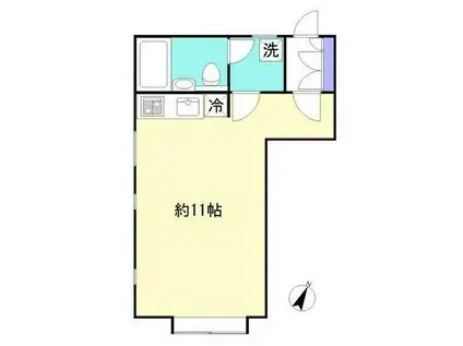 七里ガ浜東3丁目ARアパート(ワンルーム/2階)の間取り写真