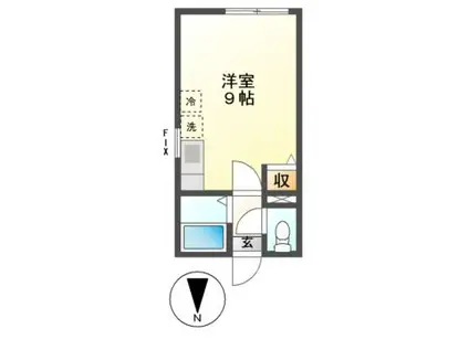 JR室蘭本線 鷲別駅 徒歩15分 2階建 築35年(ワンルーム/1階)の間取り写真