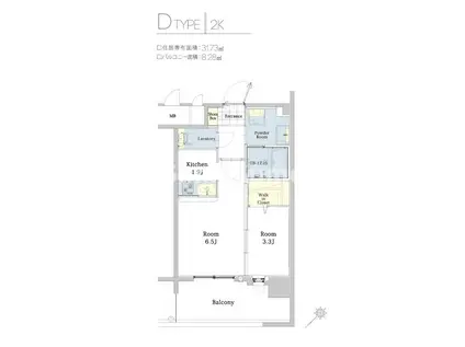 エンクレスト博多駅東II(2K/10階)の間取り写真