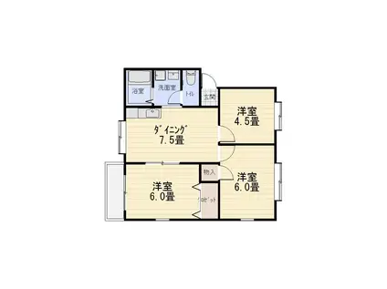 アネックス幸栄(3DK/1階)の間取り写真