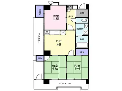 渡幸ベルメゾン富沢(3DK/3階)の間取り写真