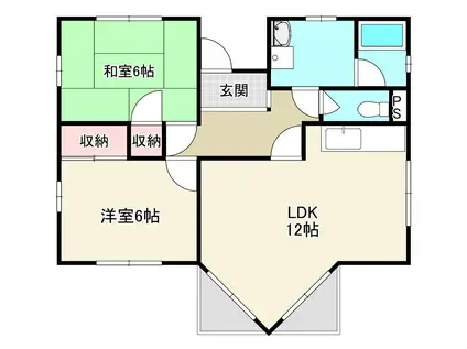 ハイム鎌田(2LDK/1階)の間取り写真