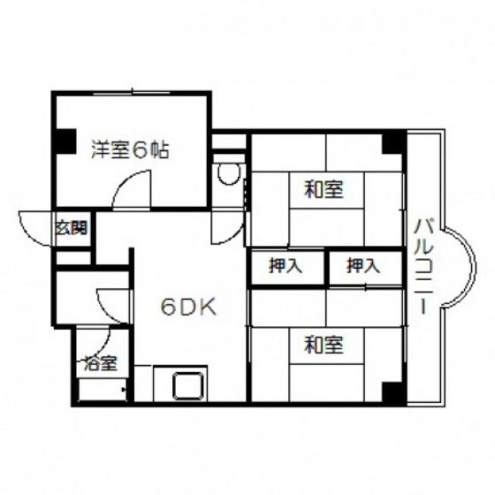 ブランシェ牛田(3DK/4階)の間取り写真