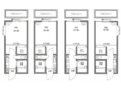 ロイヤルコーポ B棟(1K/1階)の間取り写真