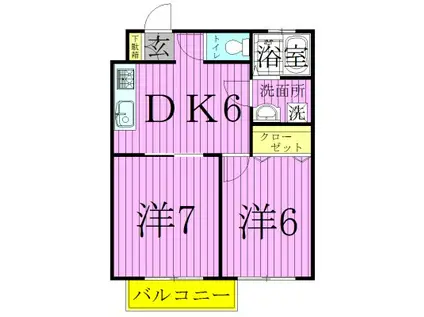 サンライトパレス(2DK/2階)の間取り写真