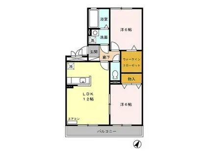 パストラルK-3(2LDK/3階)の間取り写真