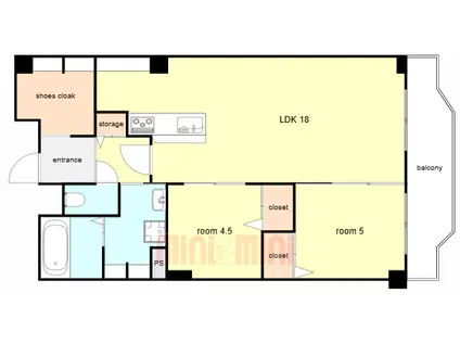 松風公園アーバンライフ(2LDK/4階)の間取り写真
