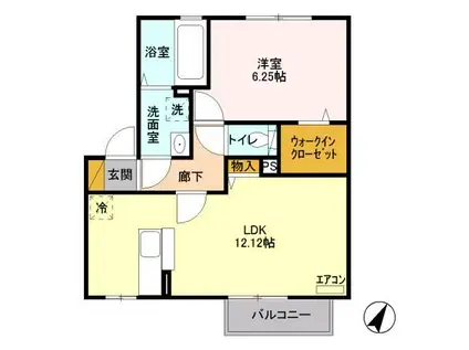 メール・ド・ルミエールB(1LDK/2階)の間取り写真