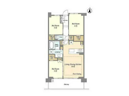 ドゥーエ町屋(3LDK/7階)の間取り写真