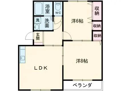 ライフステージ広瀬大島(2LDK/3階)の間取り写真