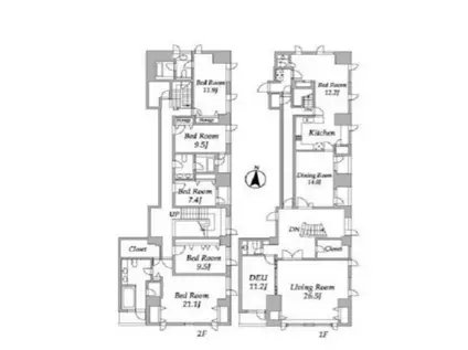 プライムスクエアシティ(6LDK/12階)の間取り写真