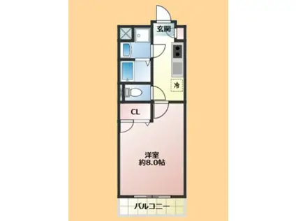 アマーレ(1K/2階)の間取り写真