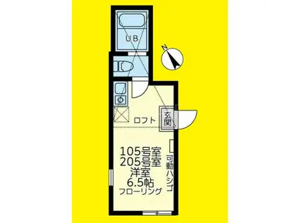 ユナイト南希ボンソワール(ワンルーム/2階)の間取り写真