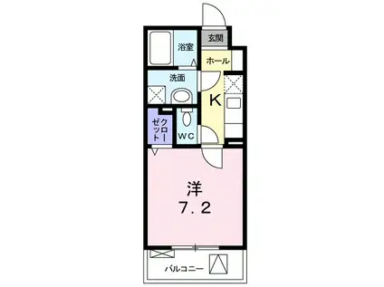 プレアデス城北(1K/2階)の間取り写真