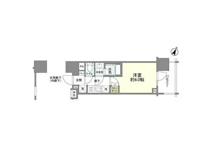 ピアース渋谷ウエスト(1K/8階)の間取り写真