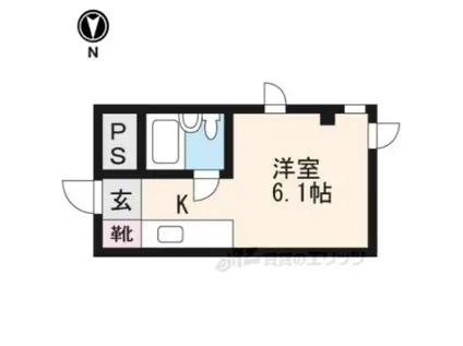 デジデンス宝ヶ池(ワンルーム/3階)の間取り写真