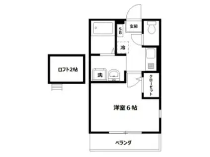 コウジィーコートI(1K/2階)の間取り写真